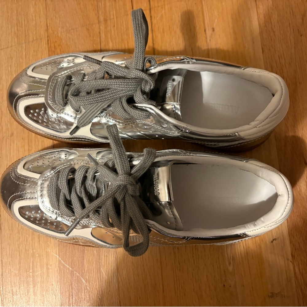 ALOHAS Silver and White Sneakers
